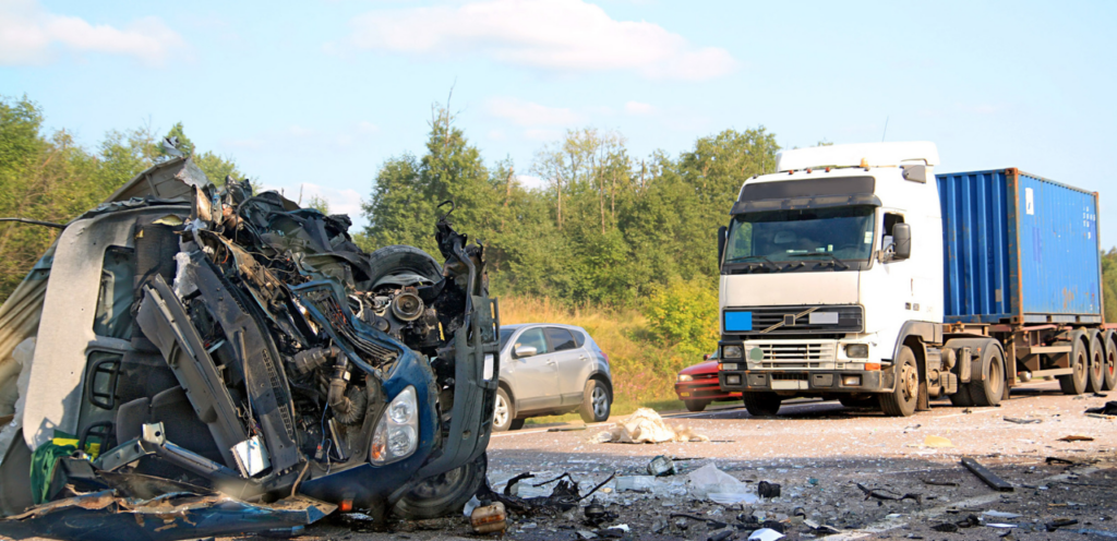 Catastrophic car accident on the highway