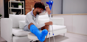 Person with an Injured leg