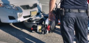 Police Officer at Car Accident Scene